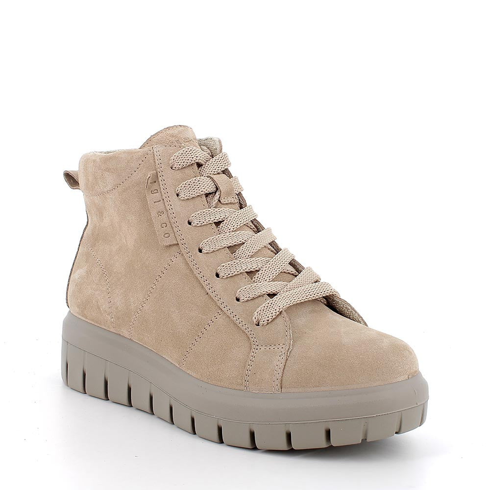 Tronchetto IGI&CO scarpa/stivaletto donna MADE IN ITALY camoscio super beige biscotto