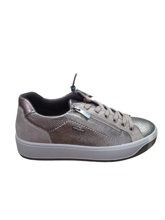 Sneakers IGI&CO scarpa da donna MADE IN ITALY in pelle/capra piper bronzo e camoscio