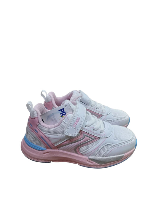Sneaker PRIMIGI SPORT scarpa ginnastica da bambina in pelle e rete bianca e rosa