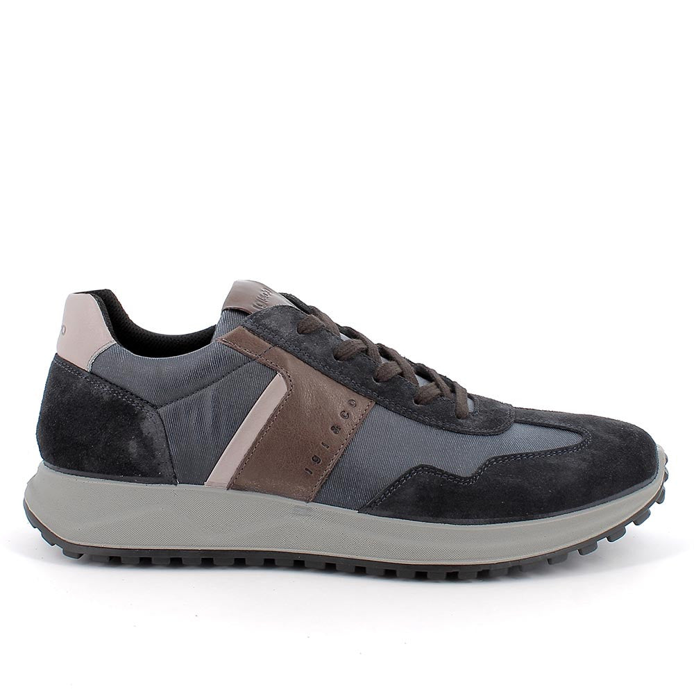 Sneakers IGI&CO scarpa sportiva/casual uomo MADE IN ITALY in camoscio blu notte