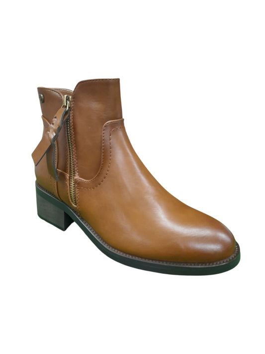 Tronchetto AMARPIES stivaletto linea confort donna in pelle color cuoio spazzolato