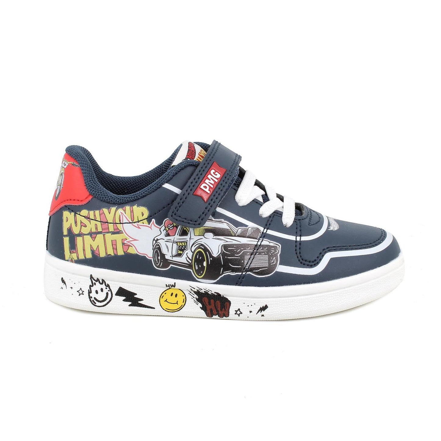 Sneakers PRIMIGI HOT WHEELS MATTEL scarpa ginnastica da bambino in pelle blu notte