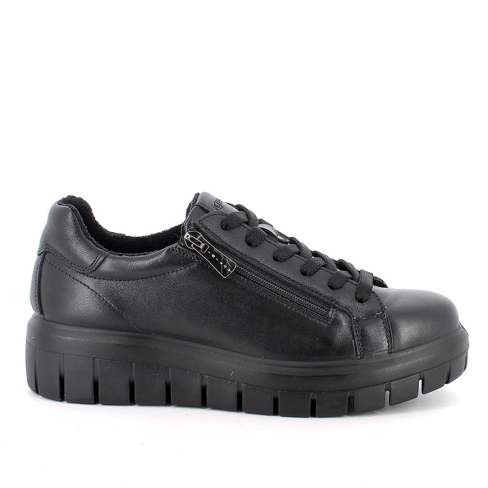 Sneaker IGI&CO scarpa donna casual MADE IN ITALY in pelle/nappa soft nero