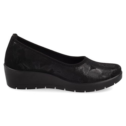 Mocassino FLY FLOT linea confort in nabuk tekfit elasticizzato nero