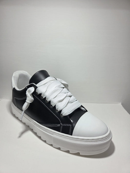 Sneakers uomo Top punta pelle nera MVshoes calzature MADE IN ITALY