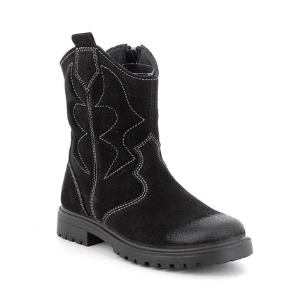 Stivale Texano PRIMIGI scarpa da bambina in scamosciato invecchiato nero