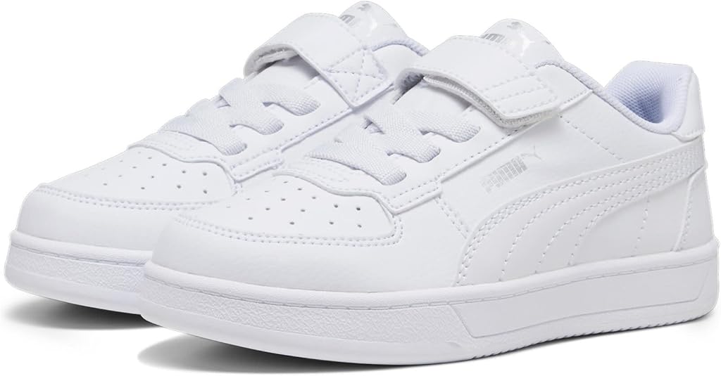 Sneaker PUMA CAVEN 2.0 AC + PS scarpa ginnastica bambino in pelle bianco con strappo