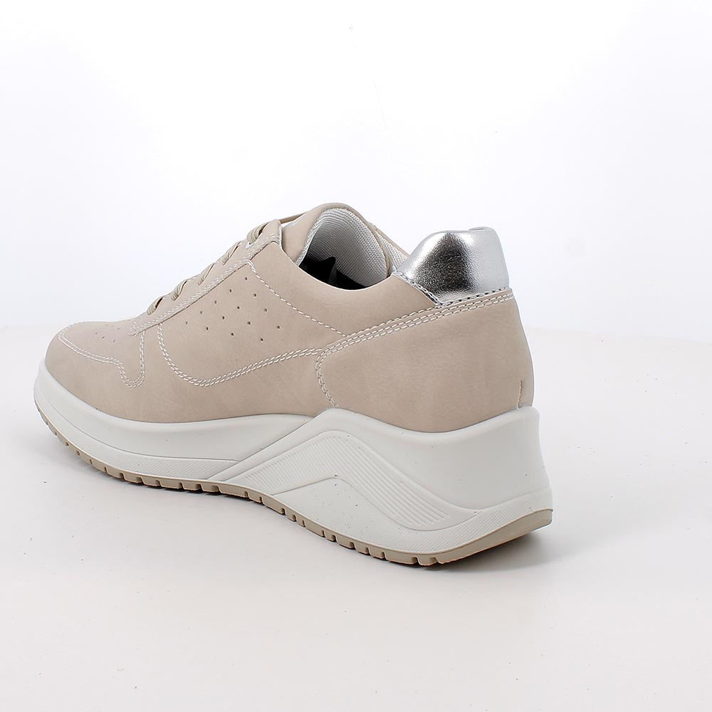 Sneakers IGI&CO scarpa sportiva donna MADE IN ITALY in nabuk delave Beige osso