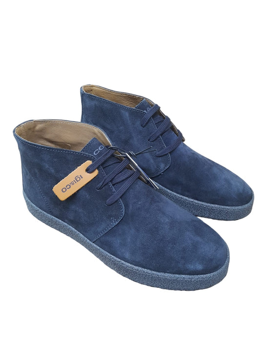 Polacchine IGI&CO scarpa da uomo casual MADE IN ITALY in camoscio special blu notte