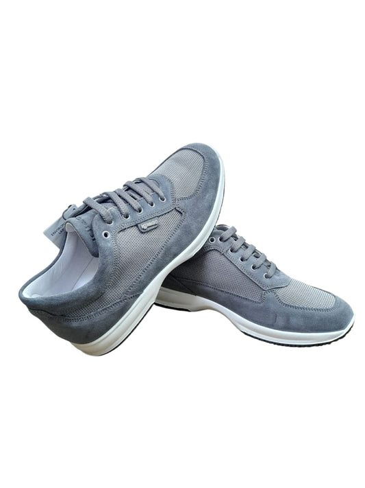 Sneaker IGI&CO scarpa da uomo MADE IN ITALY INTERACTIVE in camoscio e rete grigio