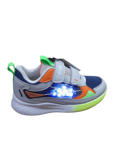 Sneakers PRIMIGI SPORT LIGHTS scarpa ginnastica da bambino in pelle grigio e tessuto