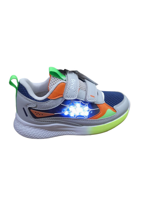 Sneakers PRIMIGI SPORT LIGHTS scarpa ginnastica da bambino in pelle grigio e tessuto