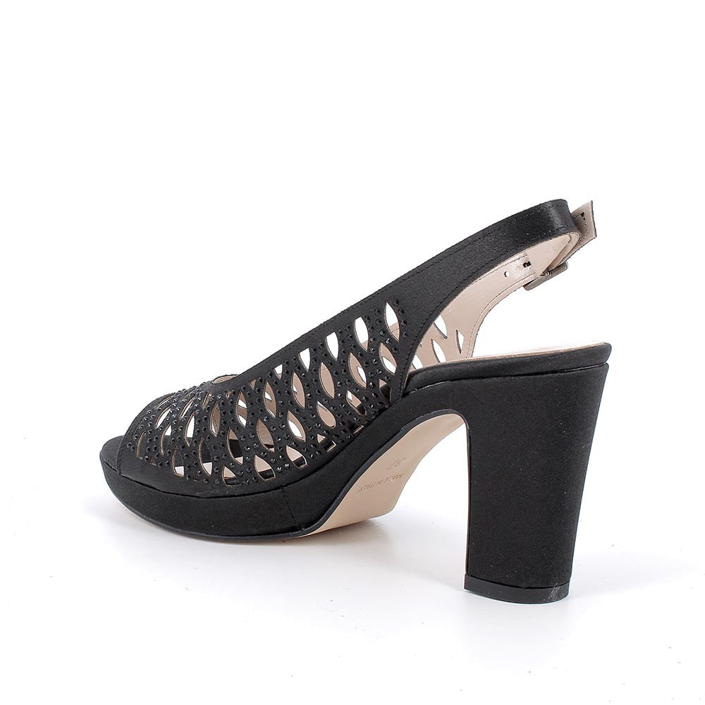 Sandalo donna elegante IGI&CO scarpa MADE IN ITALY tessuto raso nero