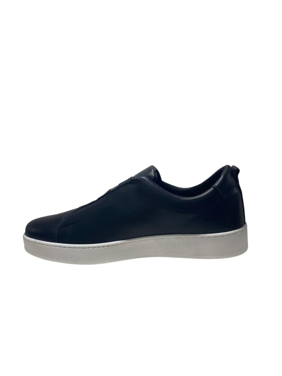 Sneakers uomo Triplo elastico in pelle nera CHAMPIGNON calzature MADE IN ITALY