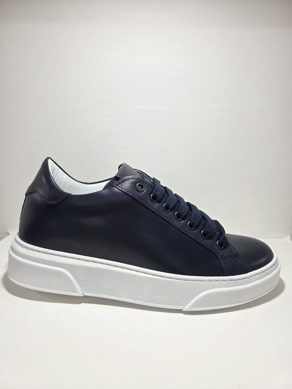 Sneakers uomo Londra in pelle blu notte CHAMPIGNON calzature MADE IN ITALY