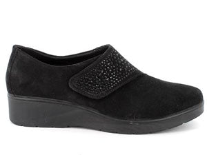 Linea confort ENVAL SOFT scarpa donna MADE IN ITALY in camoscio nero