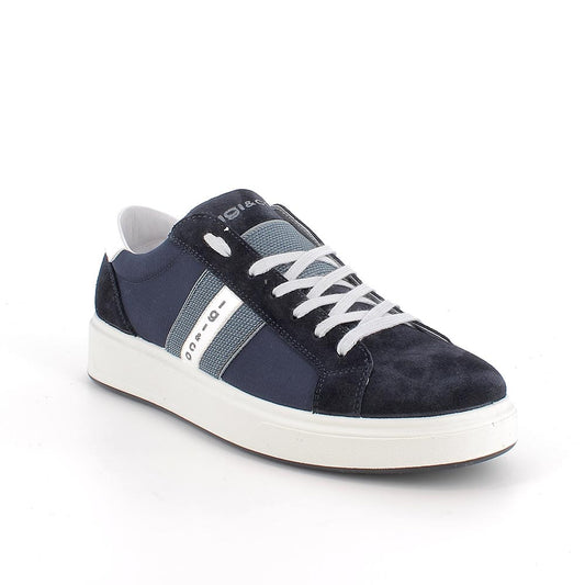 Sneakers IGI&CO scarpa sportiva uomo MADE IN ITALY in scamosciato e tessuto blu notte