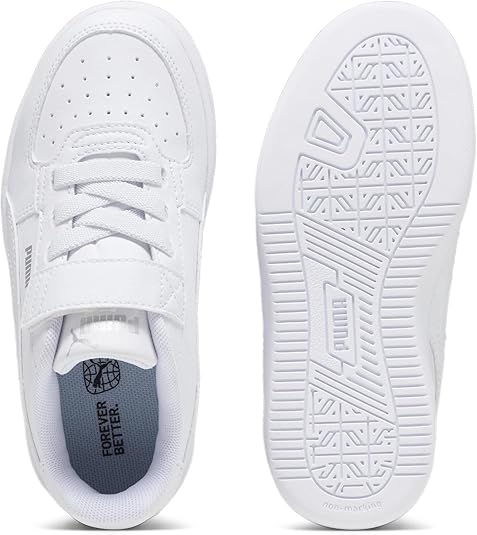 Sneaker PUMA CAVEN 2.0 AC + PS scarpa ginnastica bambino in pelle bianco con strappo
