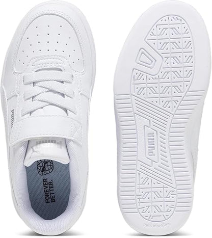 Sneaker PUMA CAVEN 2.0 AC + PS scarpa ginnastica bambino in pelle bianco con strappo