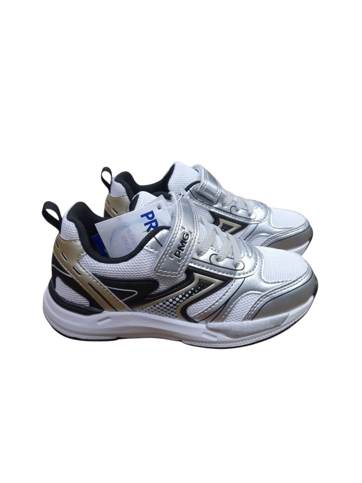 Sneaker PRIMIGI SPORT scarpa ginnastica da bambino in pelle e tela grigio e nero
