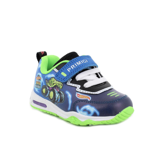 Sneakers PRIMIGI HOT WHEELS MATTEL scarpa ginnastica Primi Passi pelle blu con luci