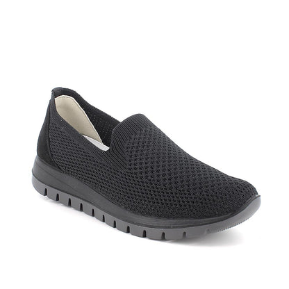 Mocassino IGI&CO scarpa donna MADE IN ITALY in tessuto Flyknit elasticizzato nero