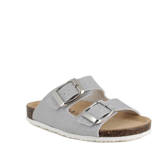 Scalzato PRIMIGI scarpa/sandalo da bambina in laminato luxor argento