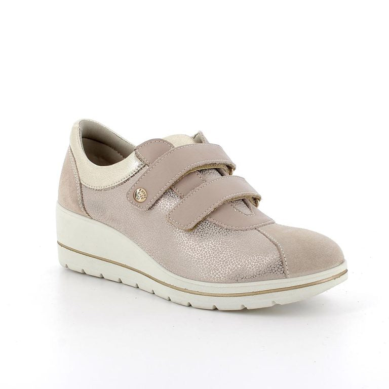 Sneakers ENVAL SOFT scarpa confort MADE IN ITALY da donna in tessuto Flyknit beige