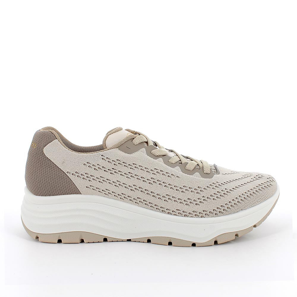 Sneakers IGI&CO scarpa donna MADE IN ITALY tessuto flyknit elasticizzato sabbia