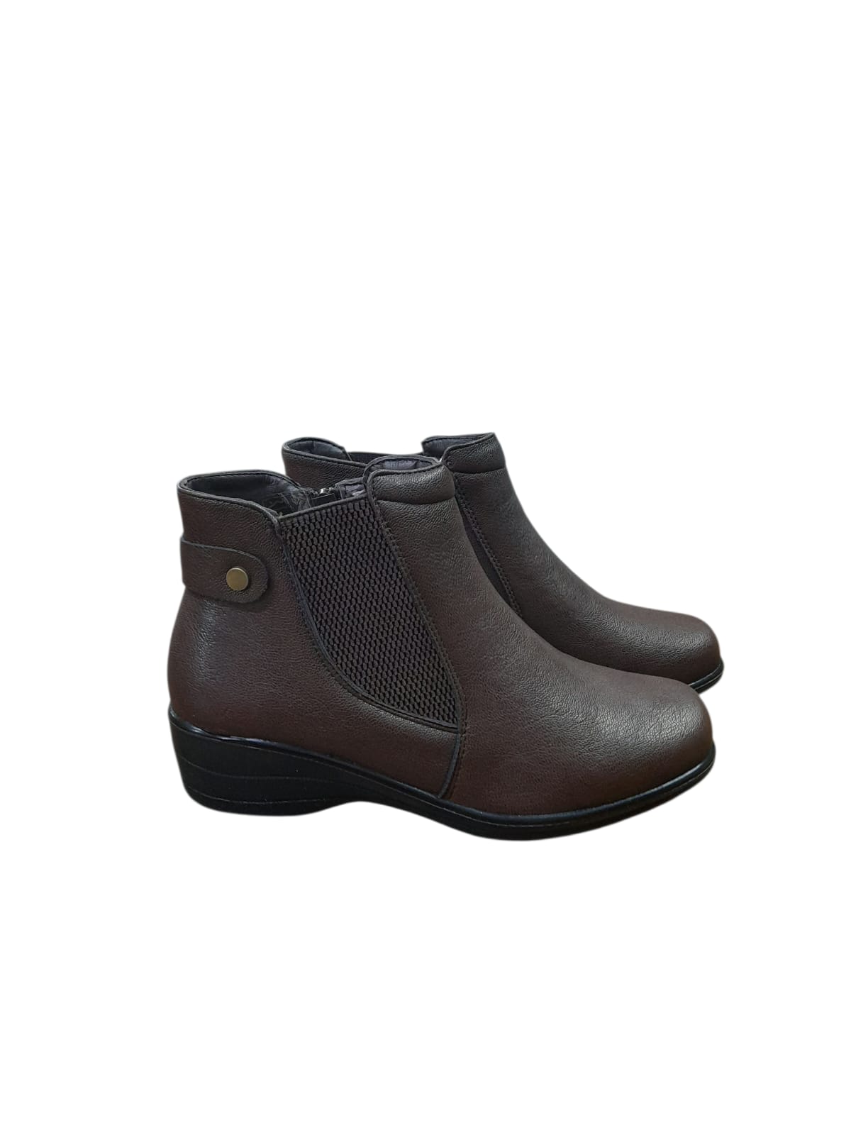 Tronchetto CINZIA SOFT stivaletto linea confort donna in pelle marrone testa di moro