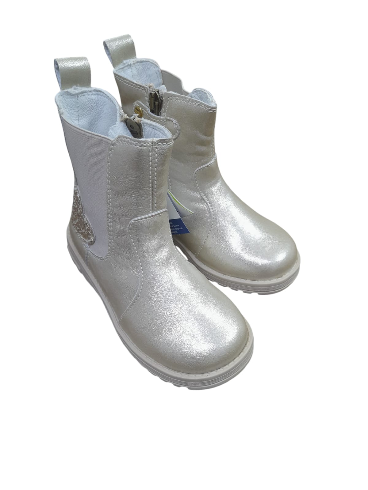 Tronchetto PRIMIGI stivaletto media altezza bambina pelle Dubai perlato beige/platino