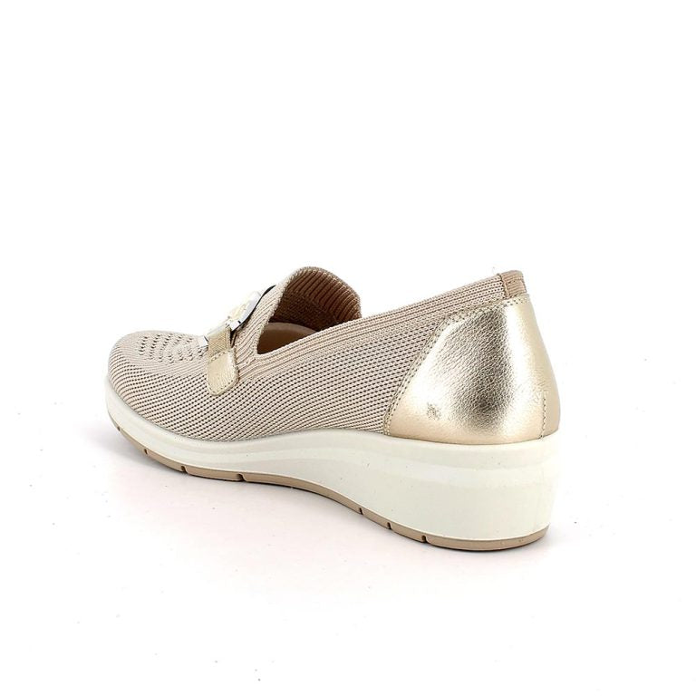 Mocassino ENVAL SOFT scarpa calzino donna MADE IN ITALY tessuto elasticizzato crema