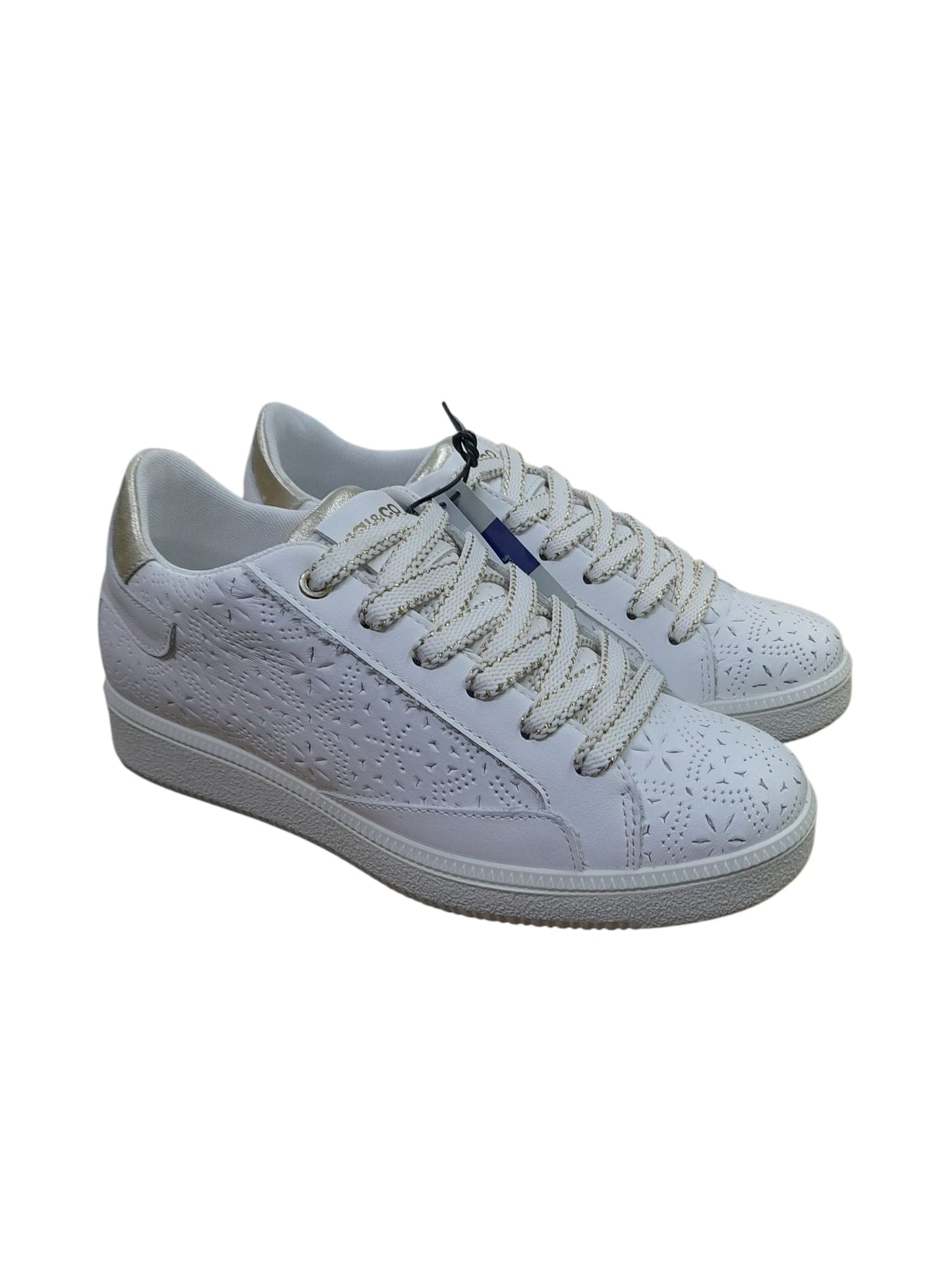 Sneakers IGI&CO scarpa sportiva donna MADE IN ITALY in pelle/nappa soft bianco bucato