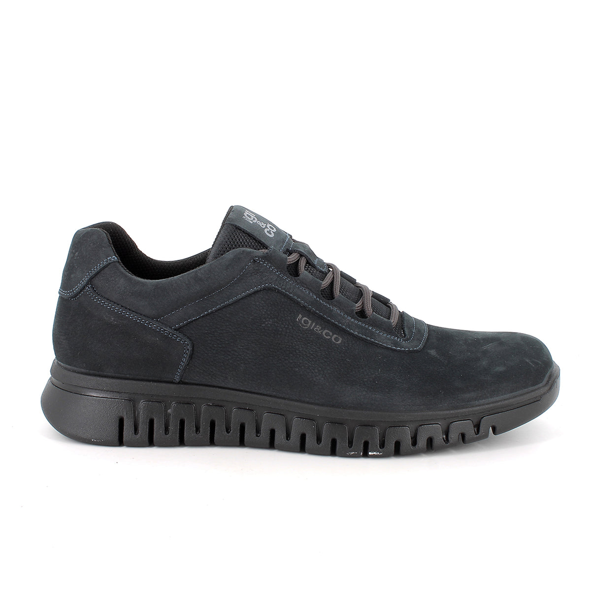 Scarpa uomo IGI&CO sneakers MADE IN ITALY in nabuk gum blu scuro
