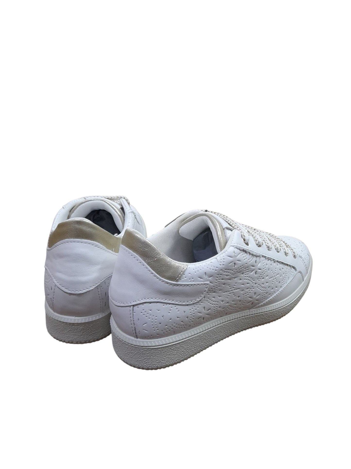 Sneakers IGI&CO scarpa sportiva donna MADE IN ITALY in pelle/nappa soft bianco bucato