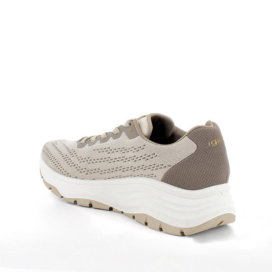 Sneakers IGI&CO scarpa donna MADE IN ITALY tessuto flyknit elasticizzato sabbia