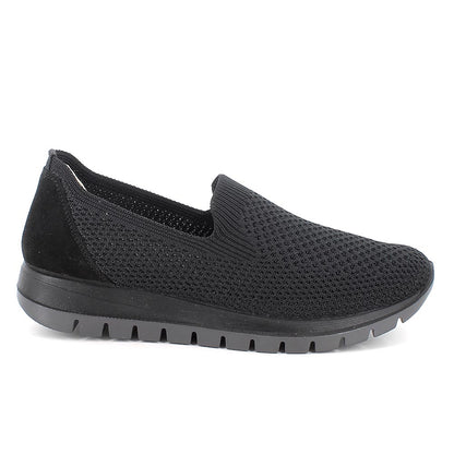 Mocassino IGI&CO scarpa donna MADE IN ITALY in tessuto Flyknit elasticizzato nero