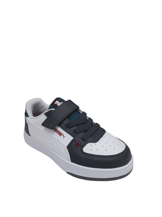Sneaker PUMA CAVEN 2.0 MID 90s scarpa ginnastica bambino pelle bianco e blu a strappo