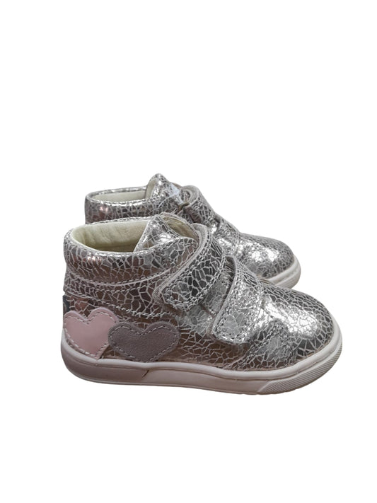 Sneakers PRIMIGI scarpa da bambina Primi Passsi in camoscio cracrè metal nude