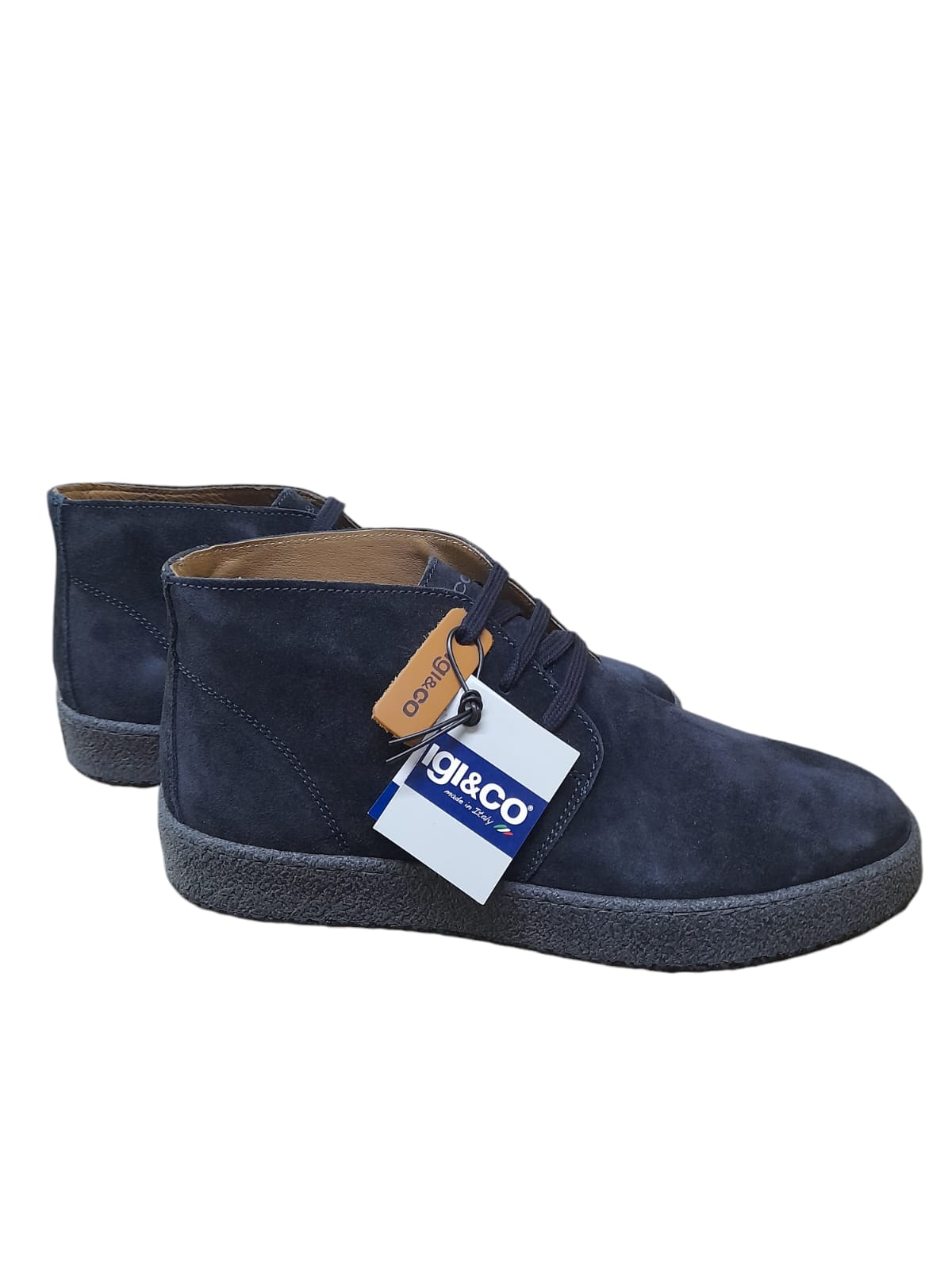 Polacchine IGI&CO scarpa da uomo casual MADE IN ITALY in camoscio special blu notte