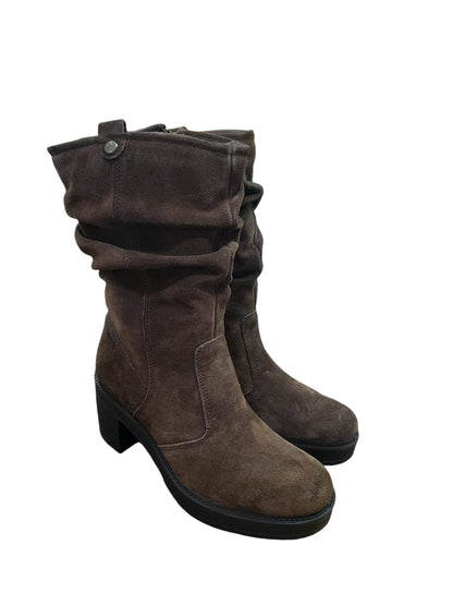 Stivale IGI&CO scarpa da donna MADE IN ITALY in camoscio soft stropicciato marrone