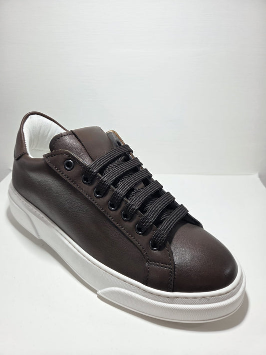 Sneakers uomo Londra in pelle testa di moro CHAMPIGNON calzature MADE IN ITALY