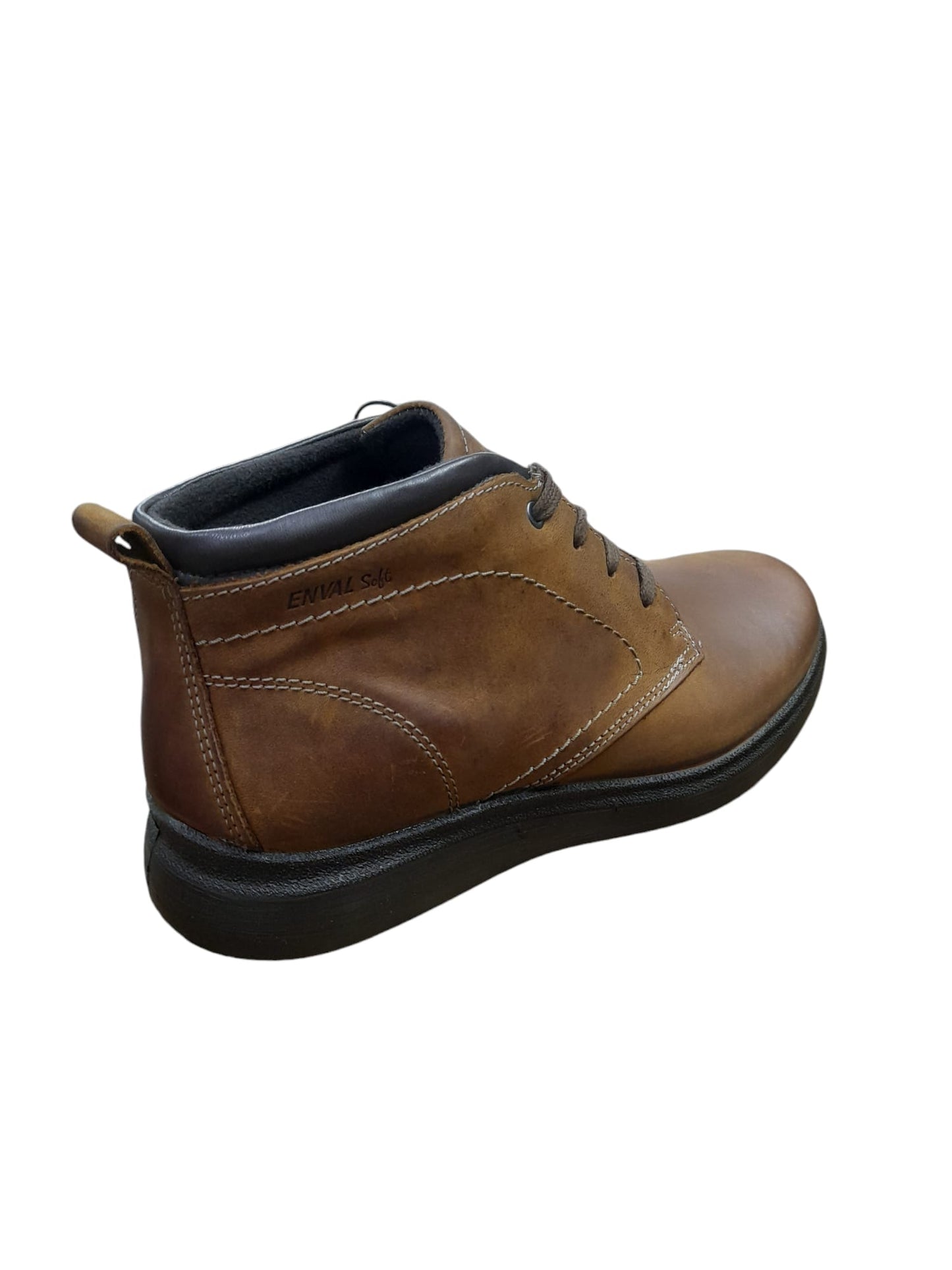 Polacchine ENVAL SOFT scarpa uomo MADE IN ITALY pelle/fiore cerato schiarito marrone
