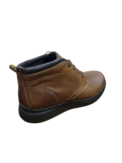 Polacchine ENVAL SOFT scarpa uomo MADE IN ITALY pelle/fiore cerato schiarito marrone