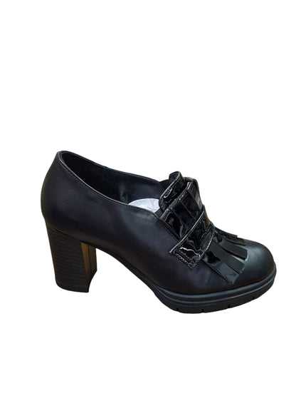 Mocassino/scarpotto IGI&CO scarpa donna a tacco MADE IN ITALY in pelle/vitello nero