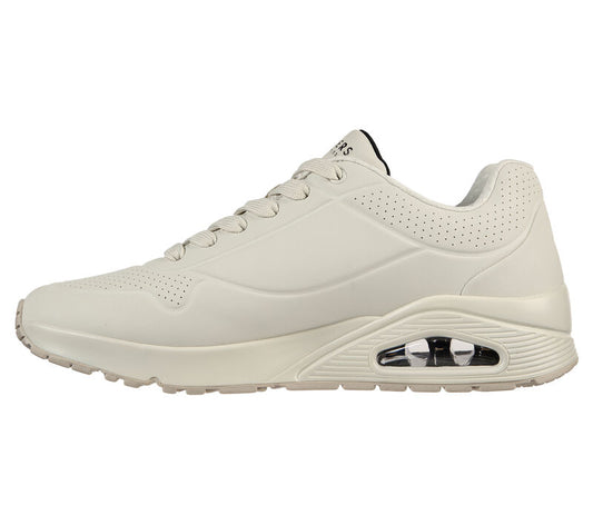 SKECHERS UNO STAND ON AIR scarpa running da uomo beige natural in pelle morbido