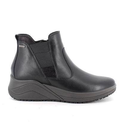 Tronchetto IGI&CO scarpotto/stivaletto donna MADE IN ITALY pelle/nappa neraGORE-TEX