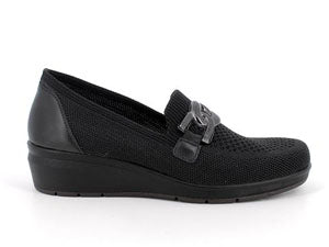 Mocassino ENVAL SOFT scarpa calzino donna MADE IN ITALY tessuto elasticizzato nero