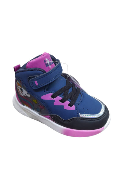 Scarpa PRIMIGI SPORT LIGHTS ginnastica bambina a luci led bambino pelle blu rialzato