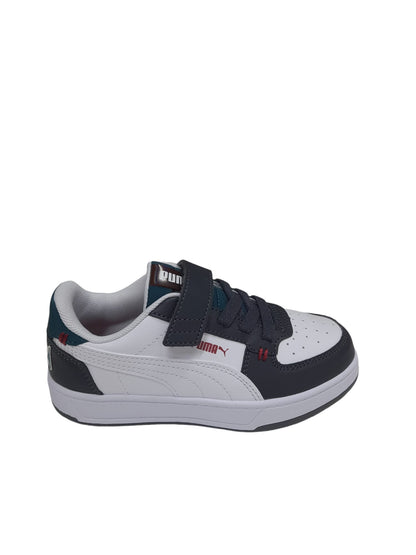 Sneaker PUMA CAVEN 2.0 MID 90s scarpa ginnastica bambino pelle bianco e blu a strappo